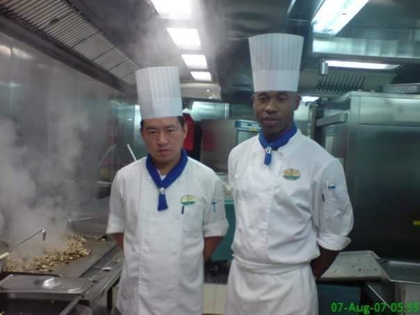 Brian Maylor in Royal Caribbean chef's whites, 2007 — Bornfidis founder